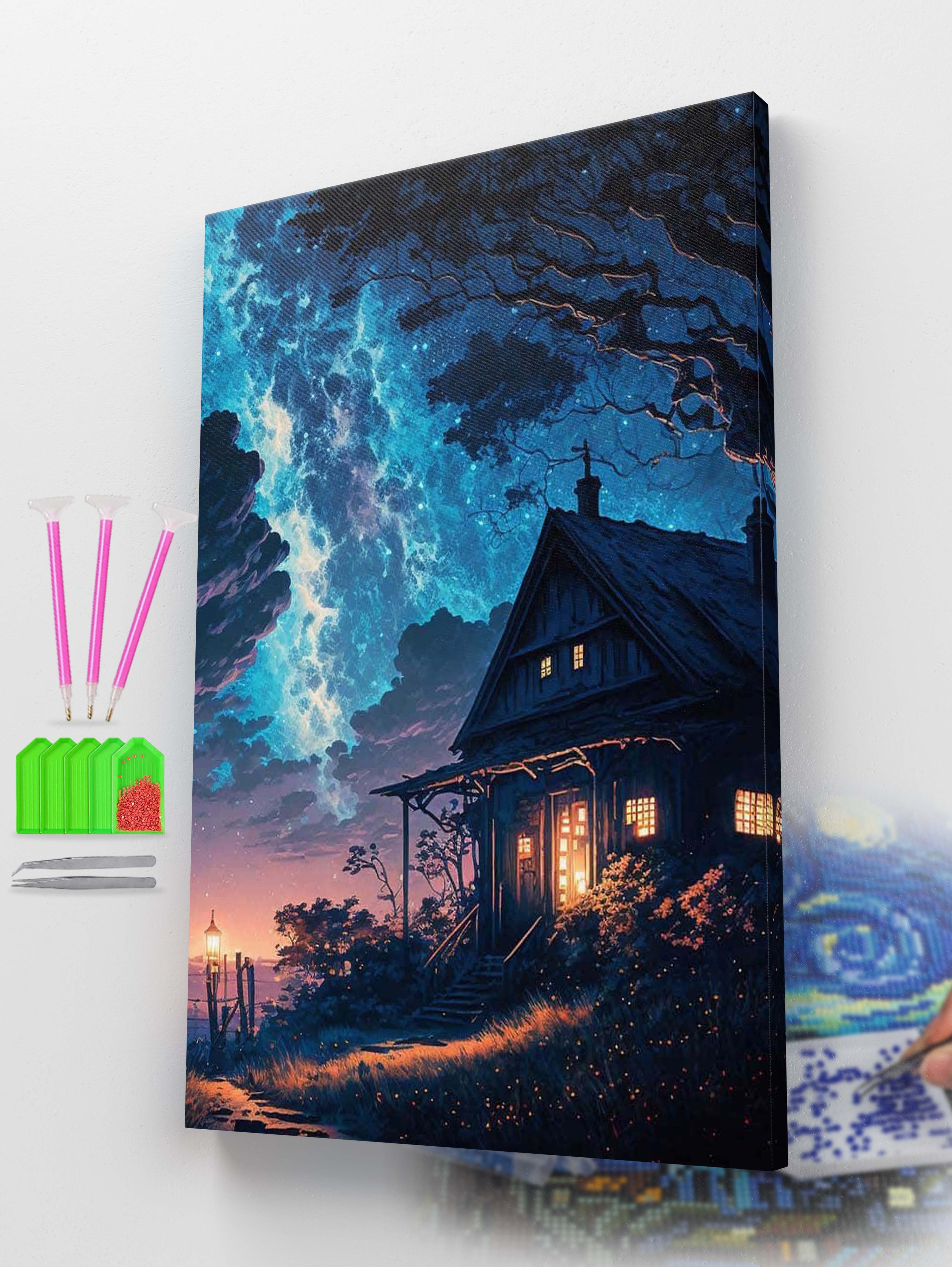 The Starwatcher Cottage Diamond Painting Kit