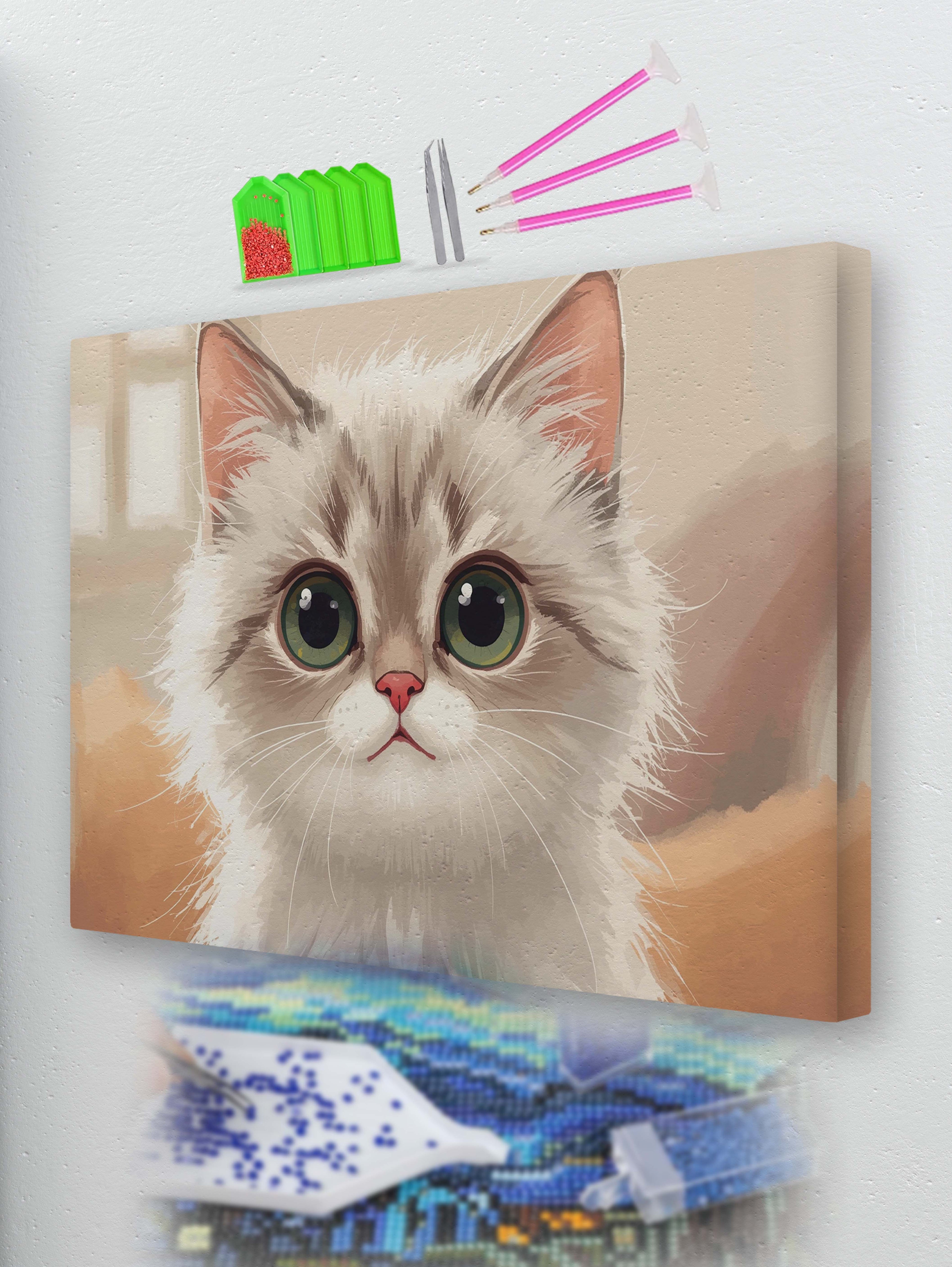 Fluffy Cat Portrait Diamond Painting Kit