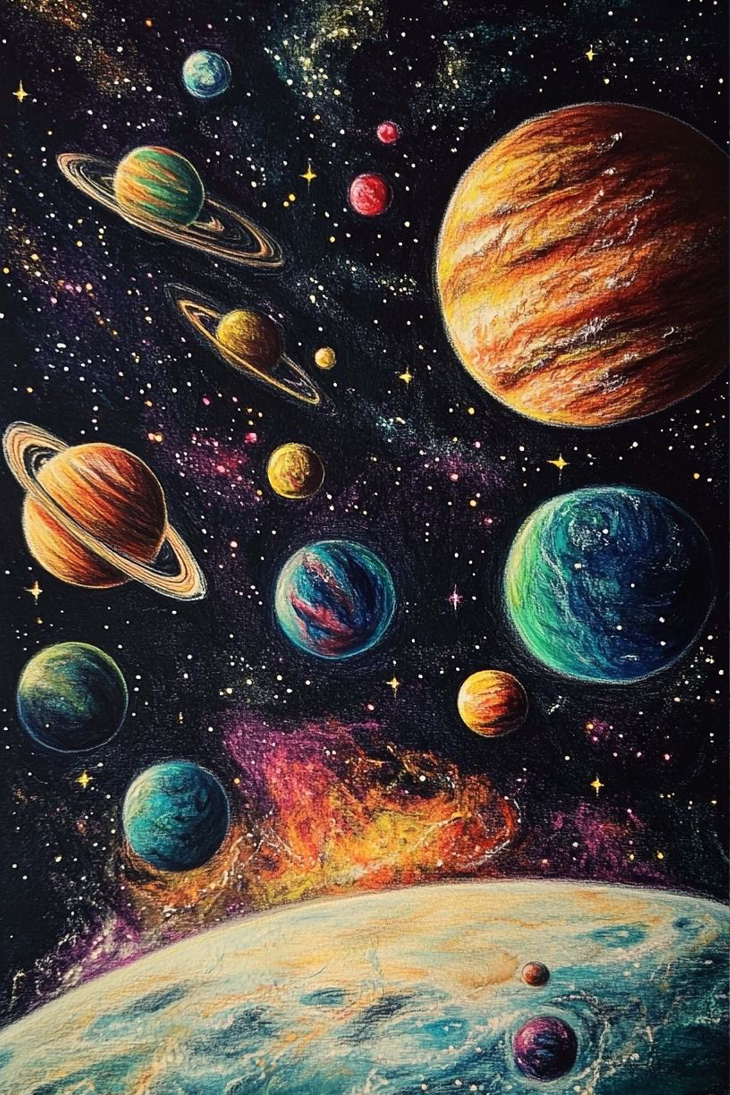 Galaxies in Bloom Diamond Painting Kit