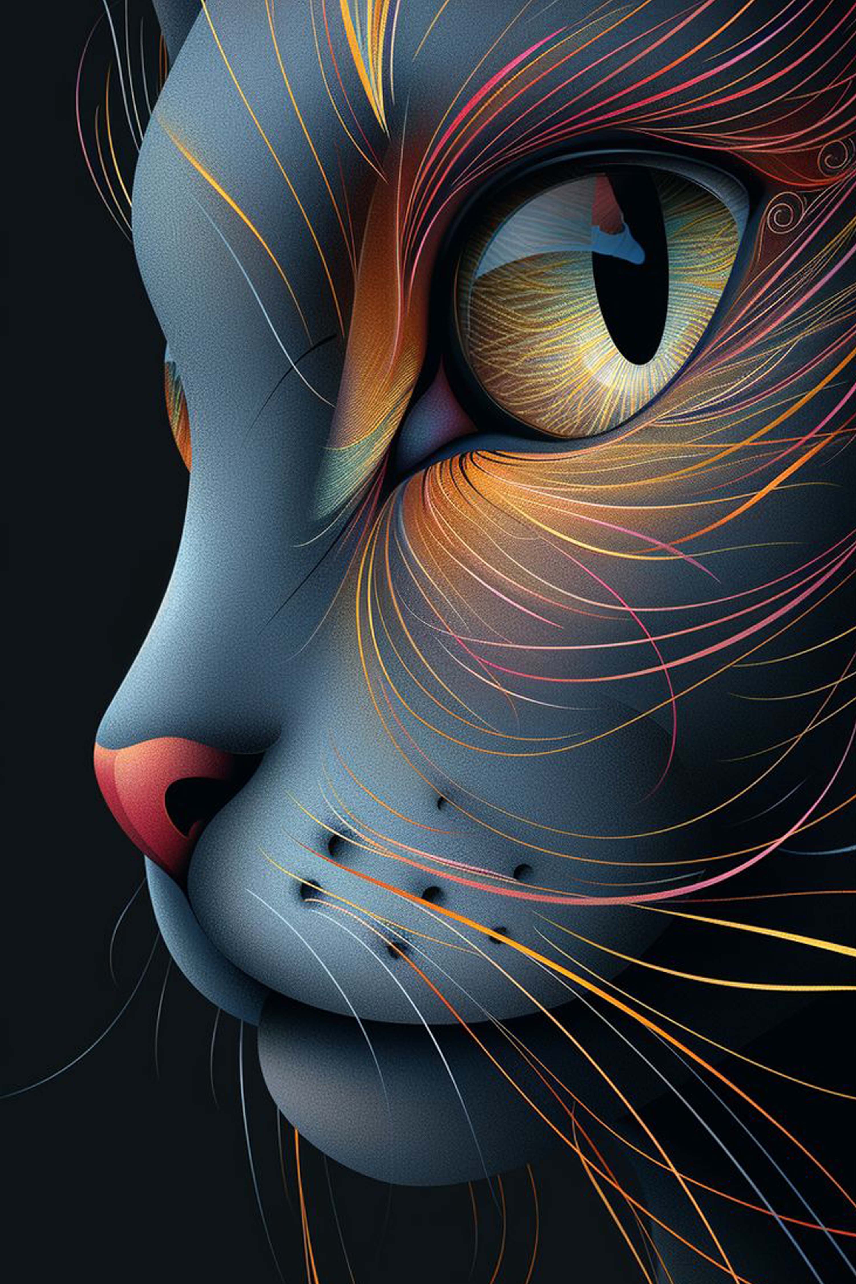 Abstract Cat Portrait Diamond Painting Kit