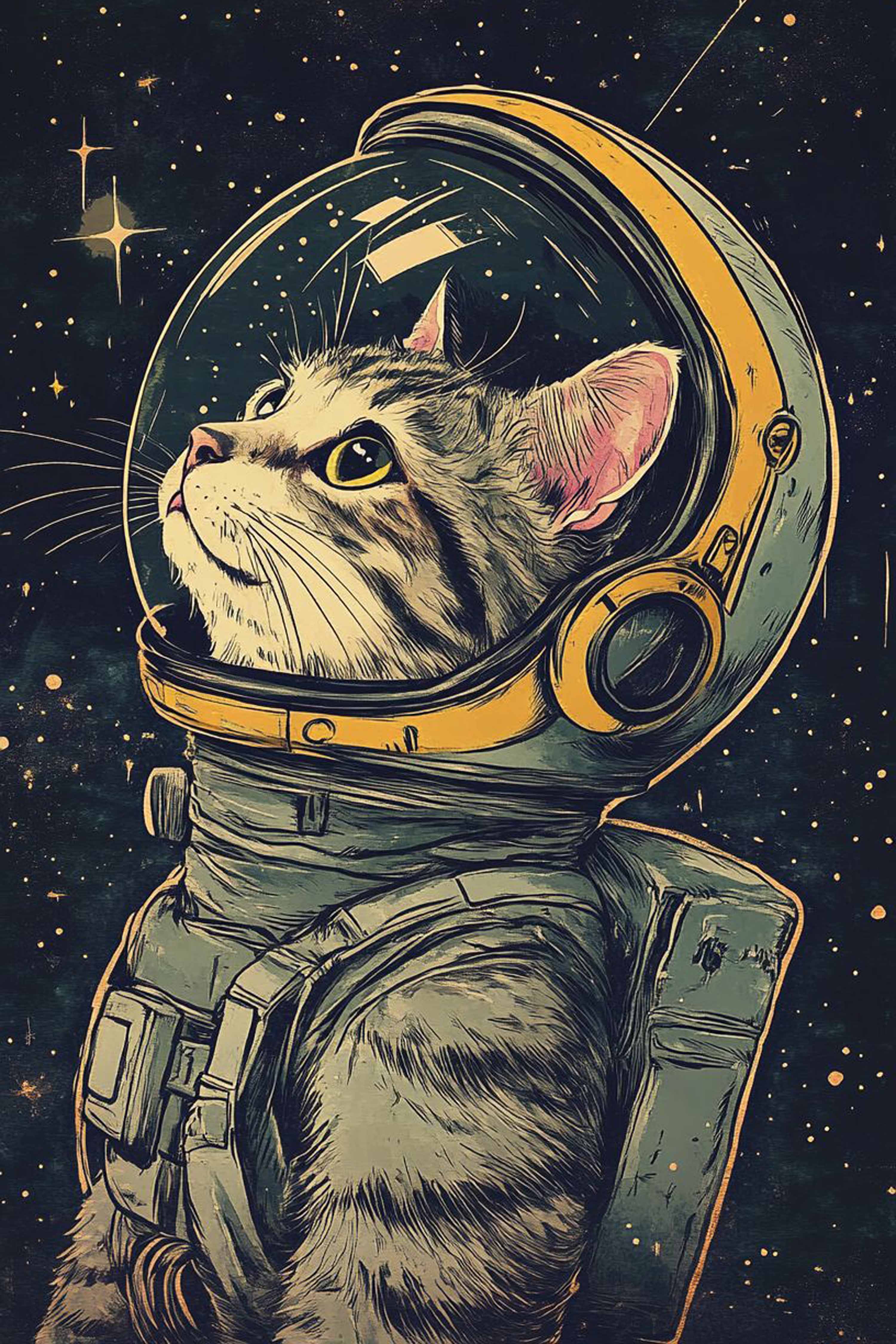 Luna the Space Cat Diamond Painting Kit