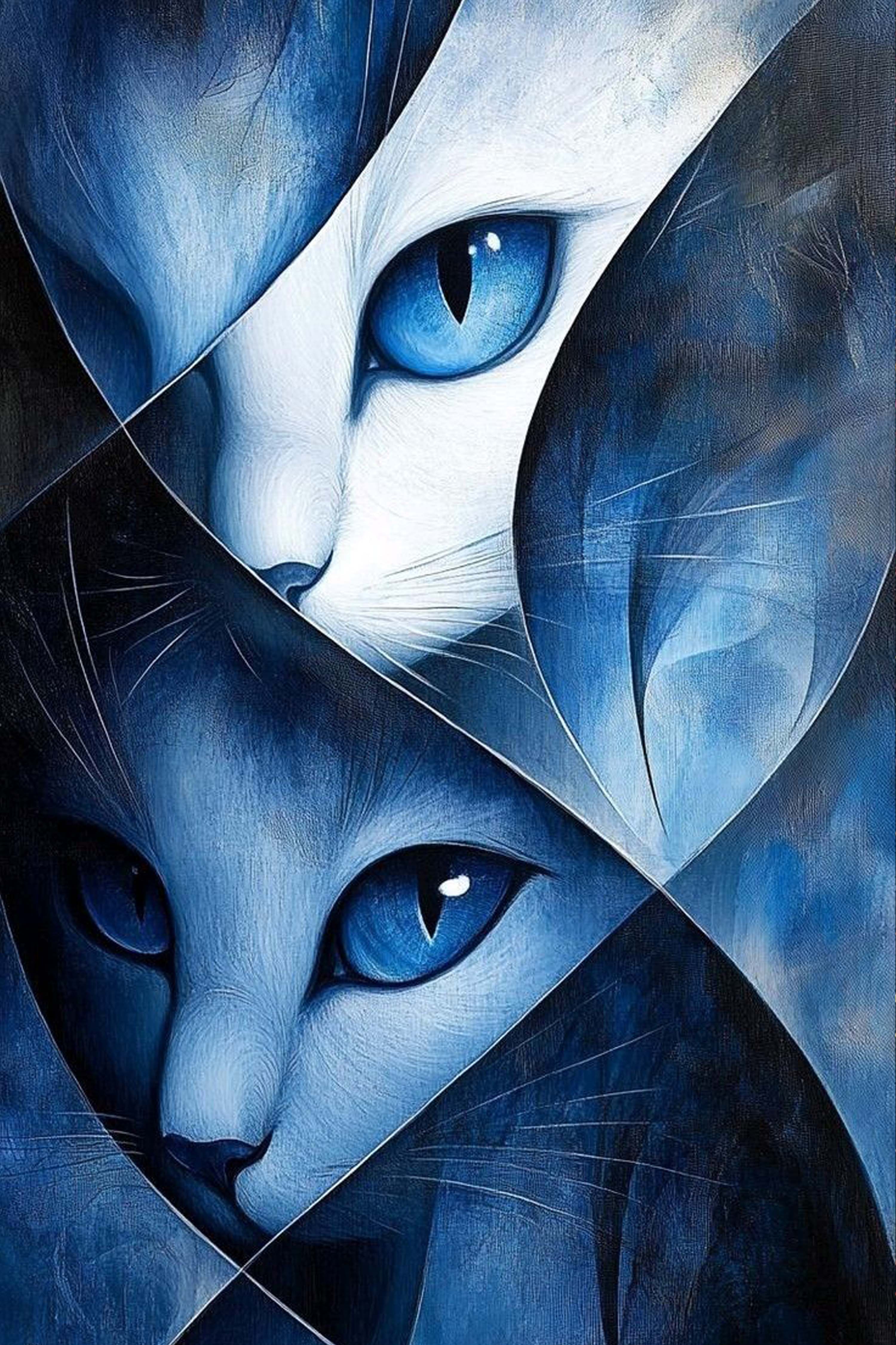 Abstract Feline Faces Diamond Painting Kit