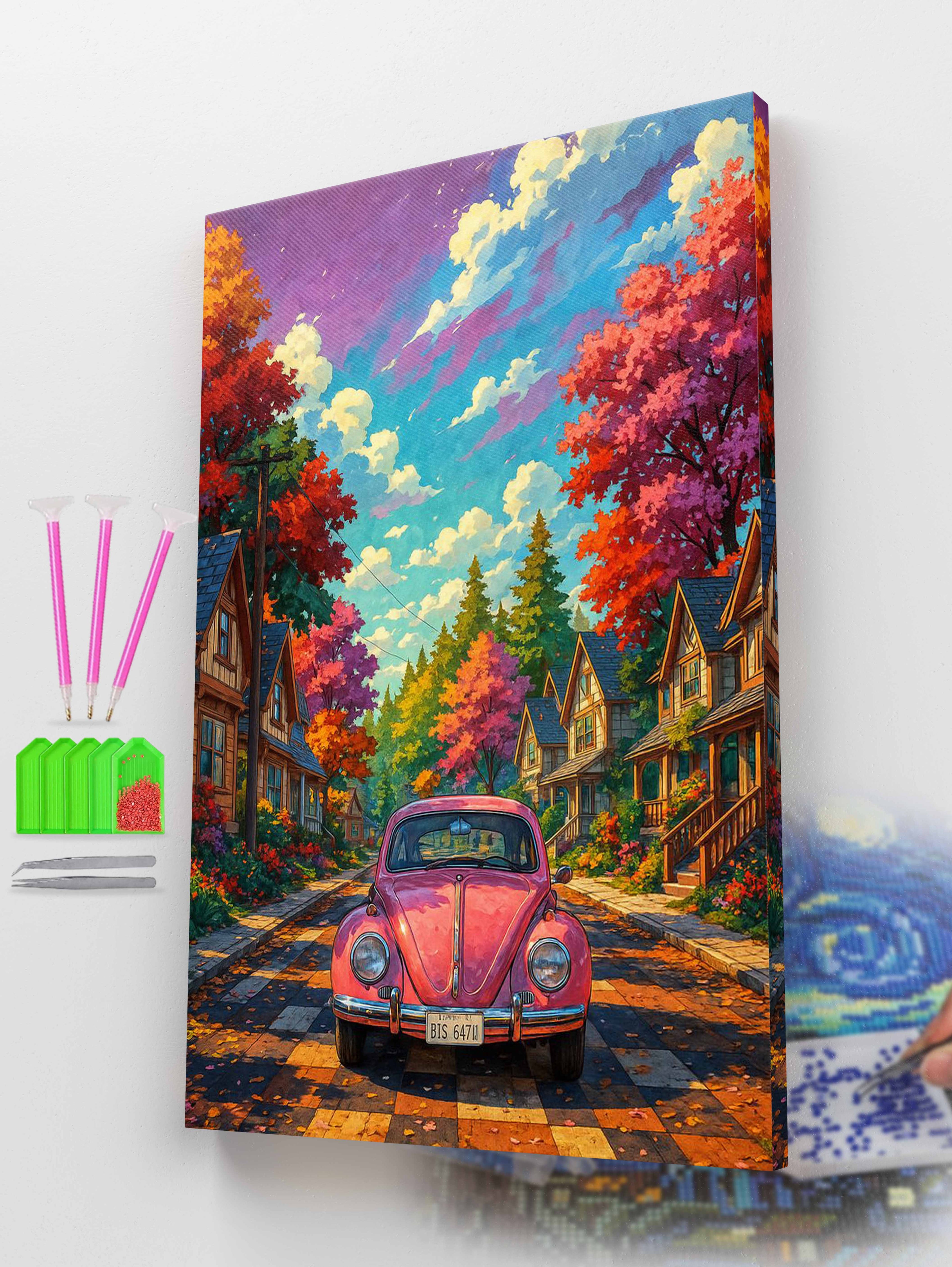 Vintage Ride Through Autumn Diamond Painting Kit