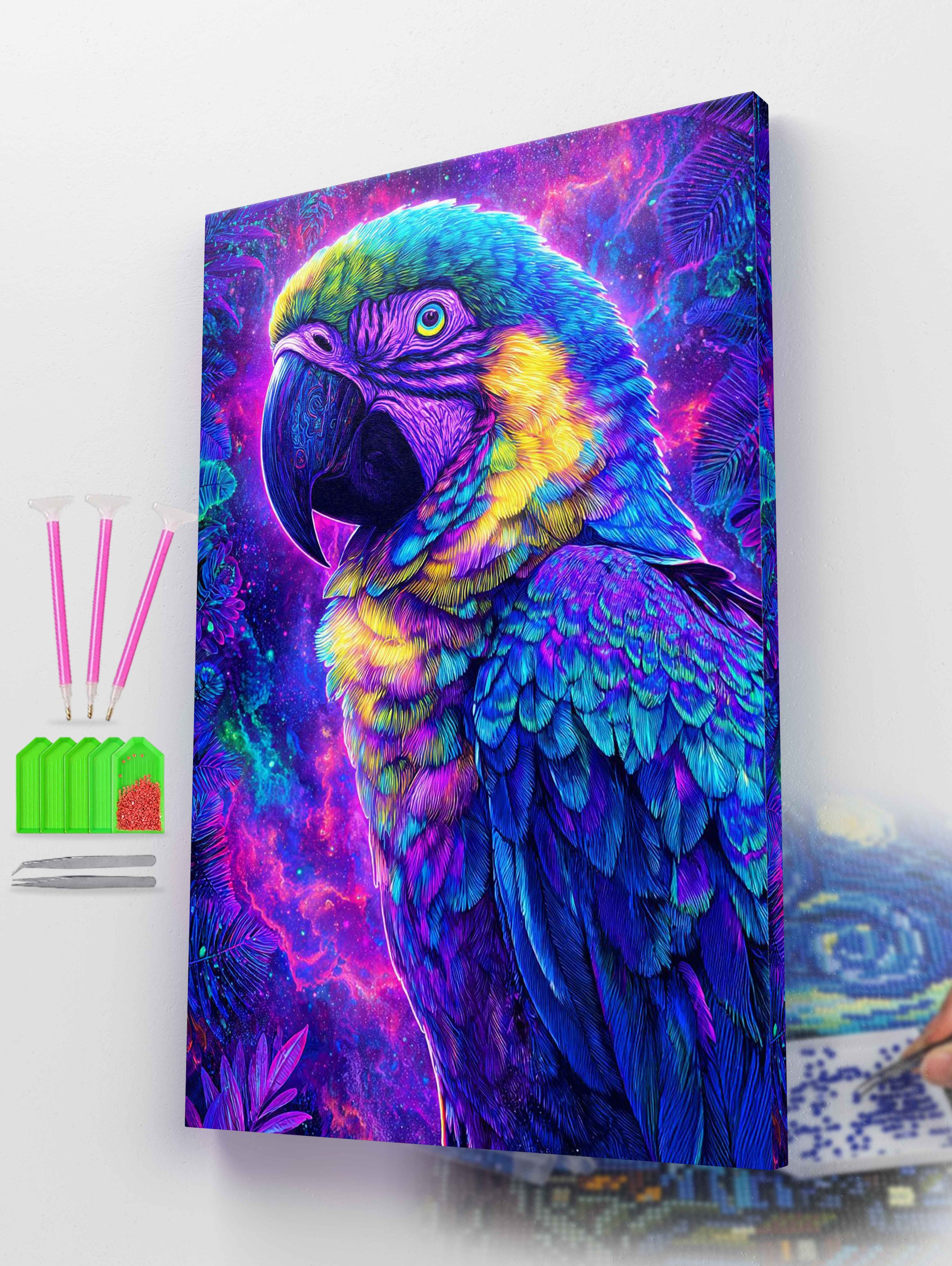 The Cosmic Parrot Diamond Painting Kit
