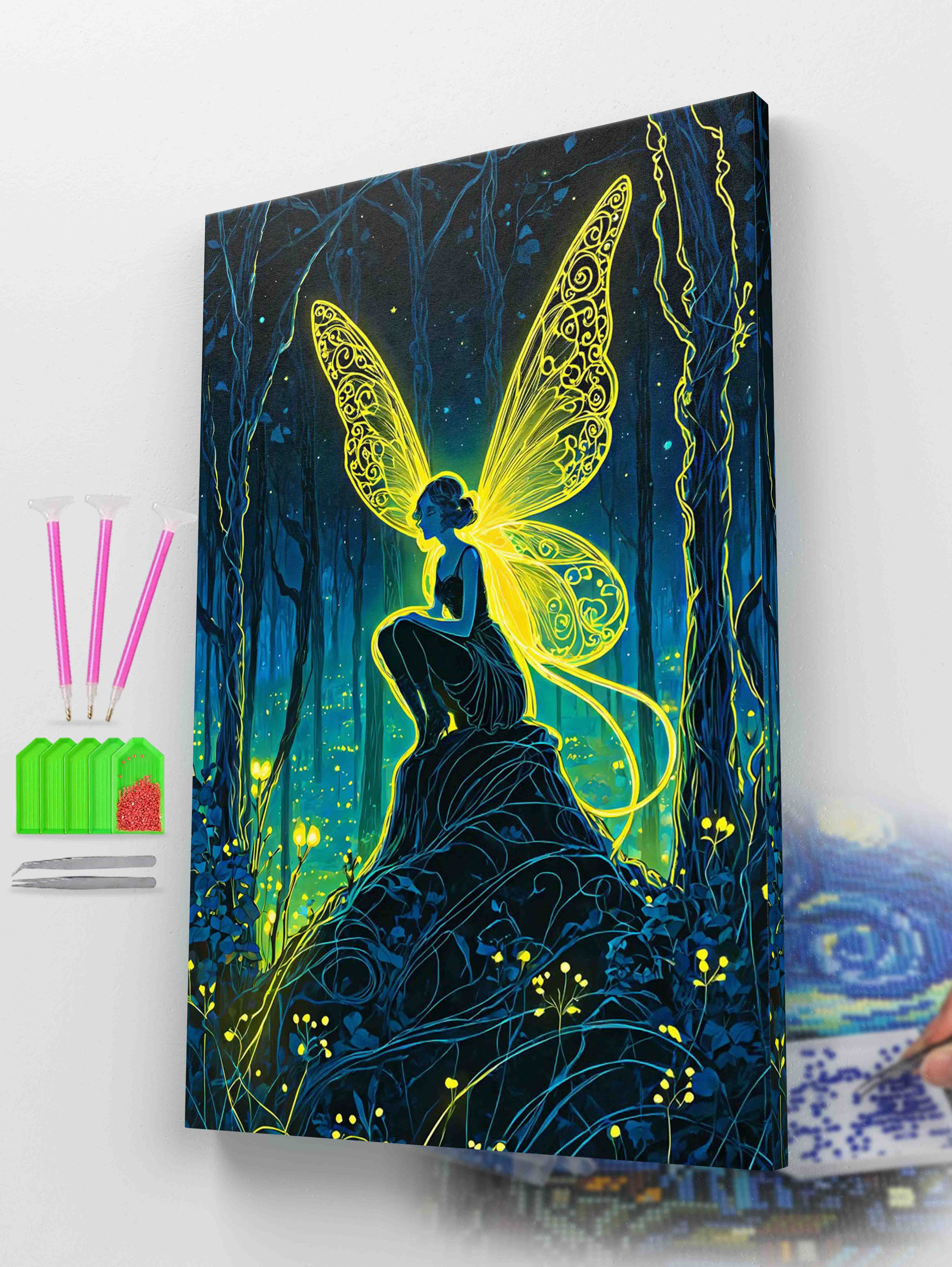 Enchanted Forest Fairy Glow Diamond Painting Kit