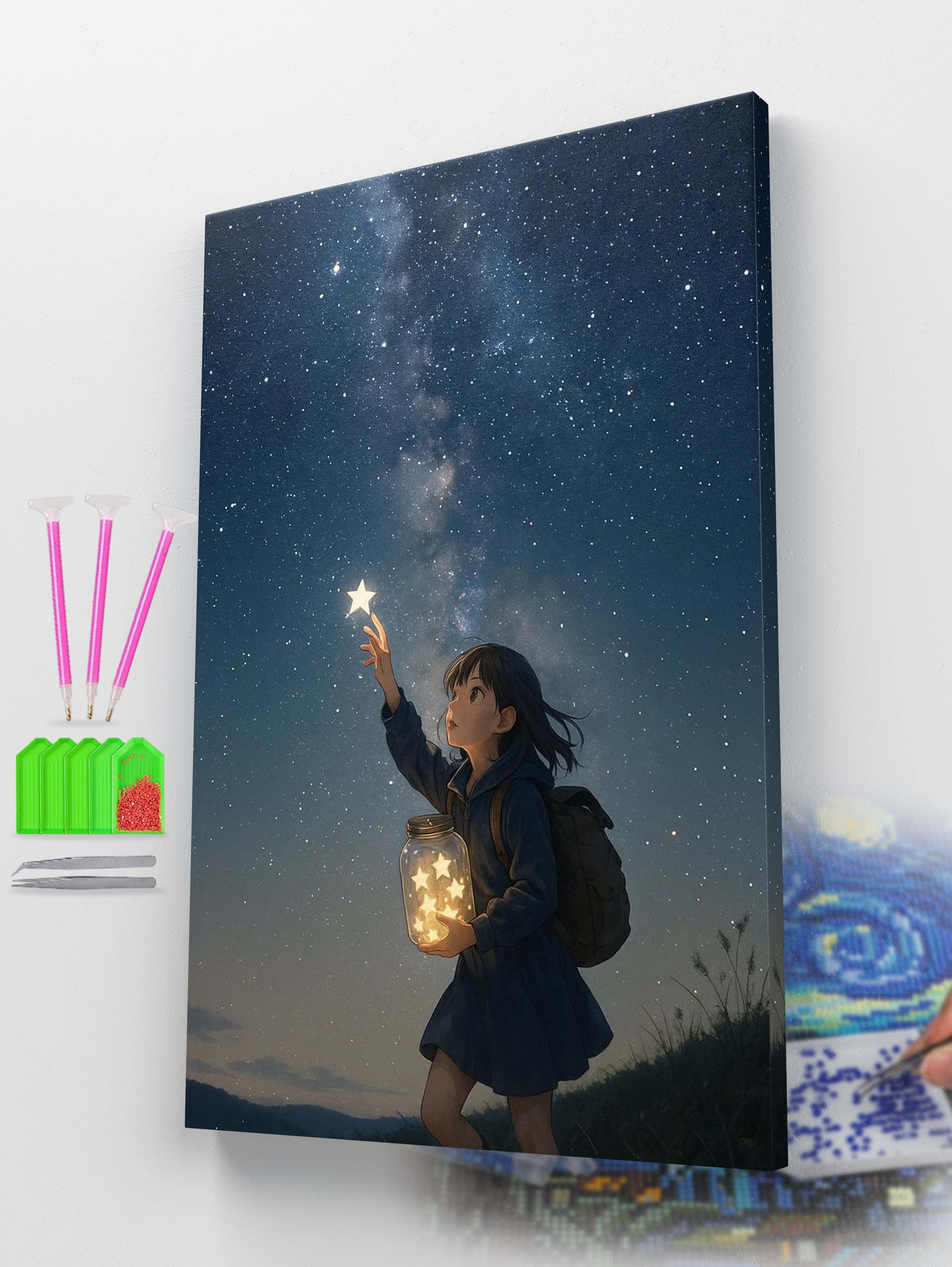The Girl Who Caught Stars Diamond Painting Kit