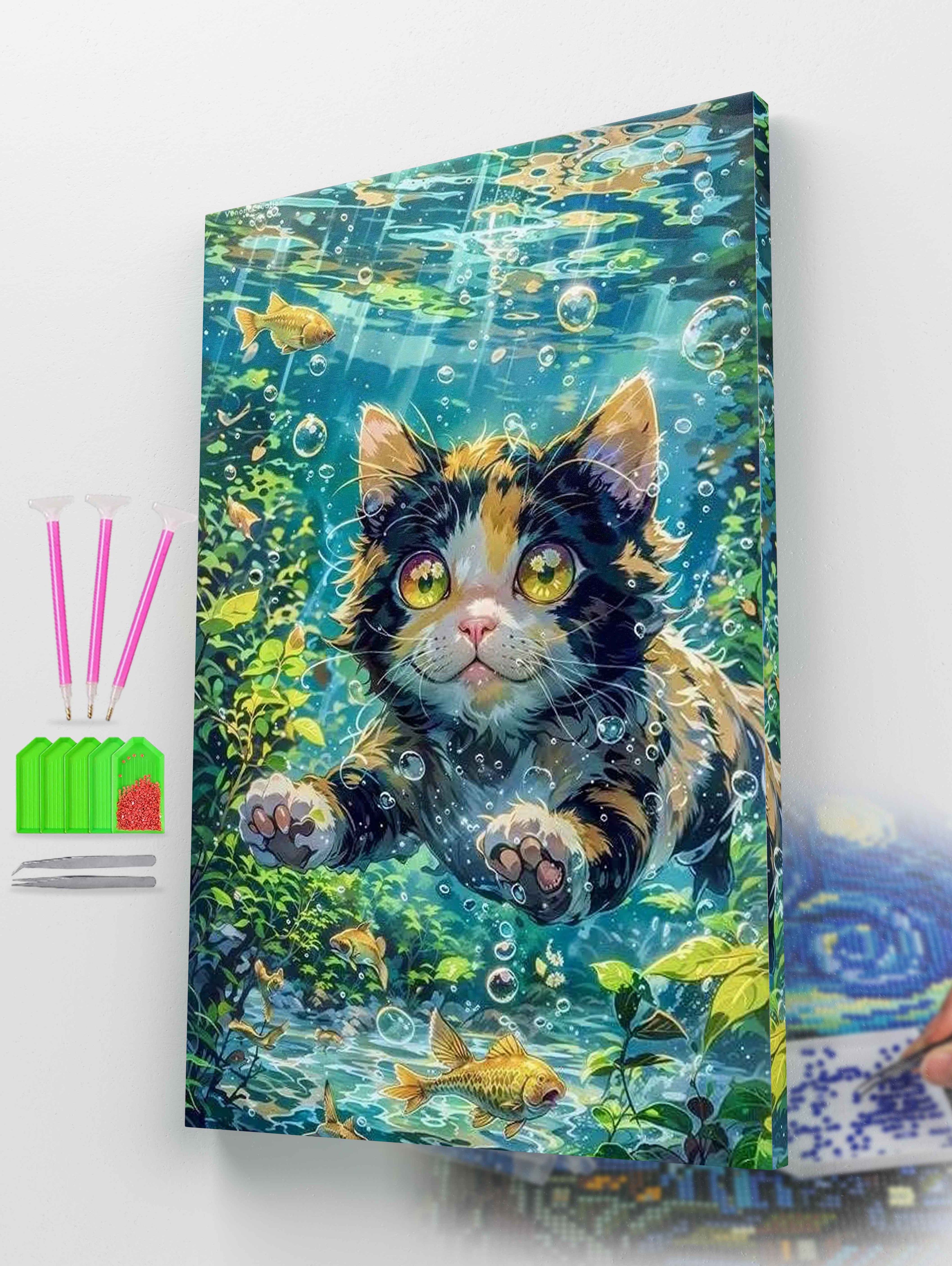 Mystical Underwater Cat Diamond Painting Kit