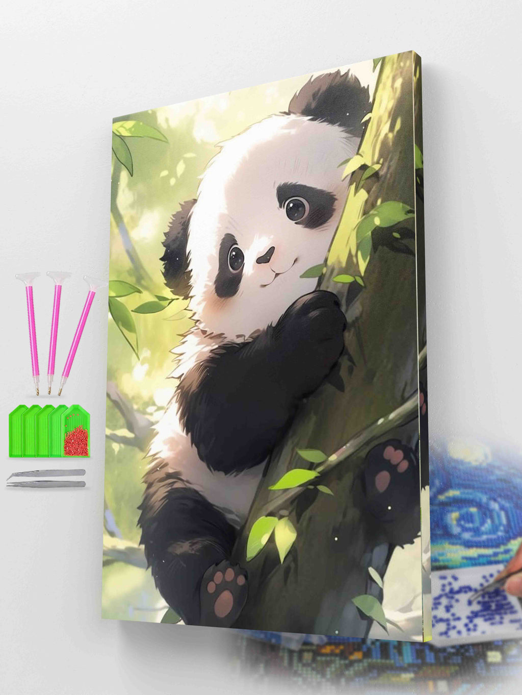 Cute Baby Panda Hugging Tree Diamond Painting Kit