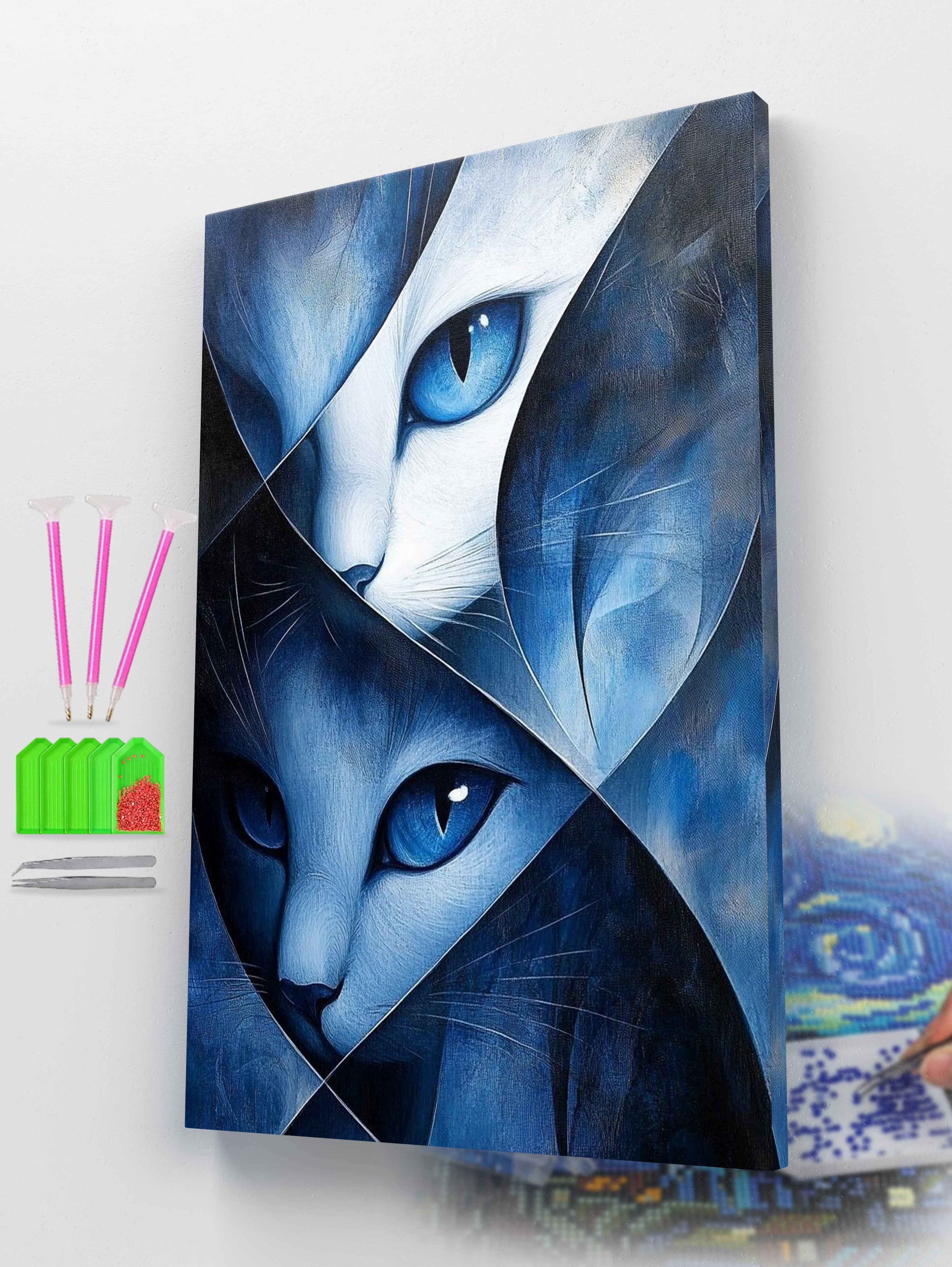 Abstract Feline Faces Diamond Painting Kit