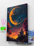 Astronaut Fishing the Moon Diamond Painting Kit