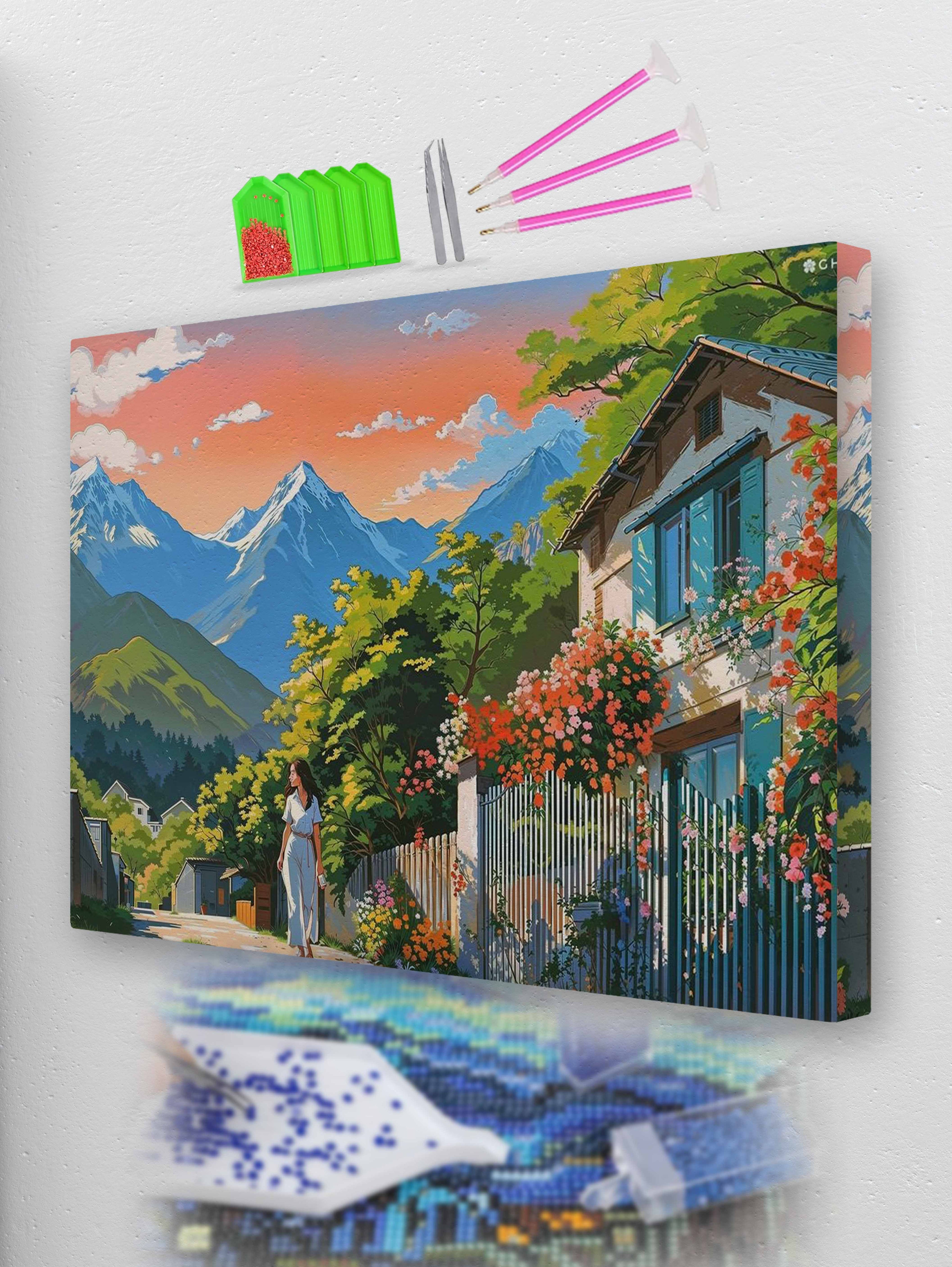Evening Light Mountain Calm Diamond Painting Kit