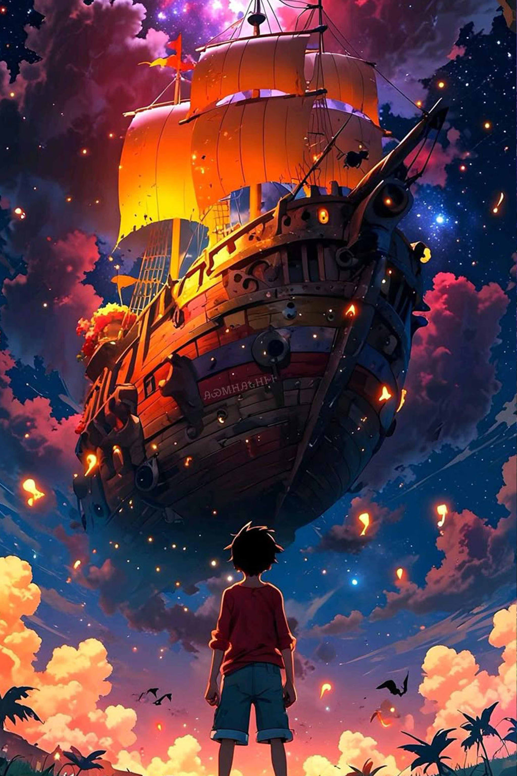 Fantasy Sky Pirate Ship Diamond Painting Kit