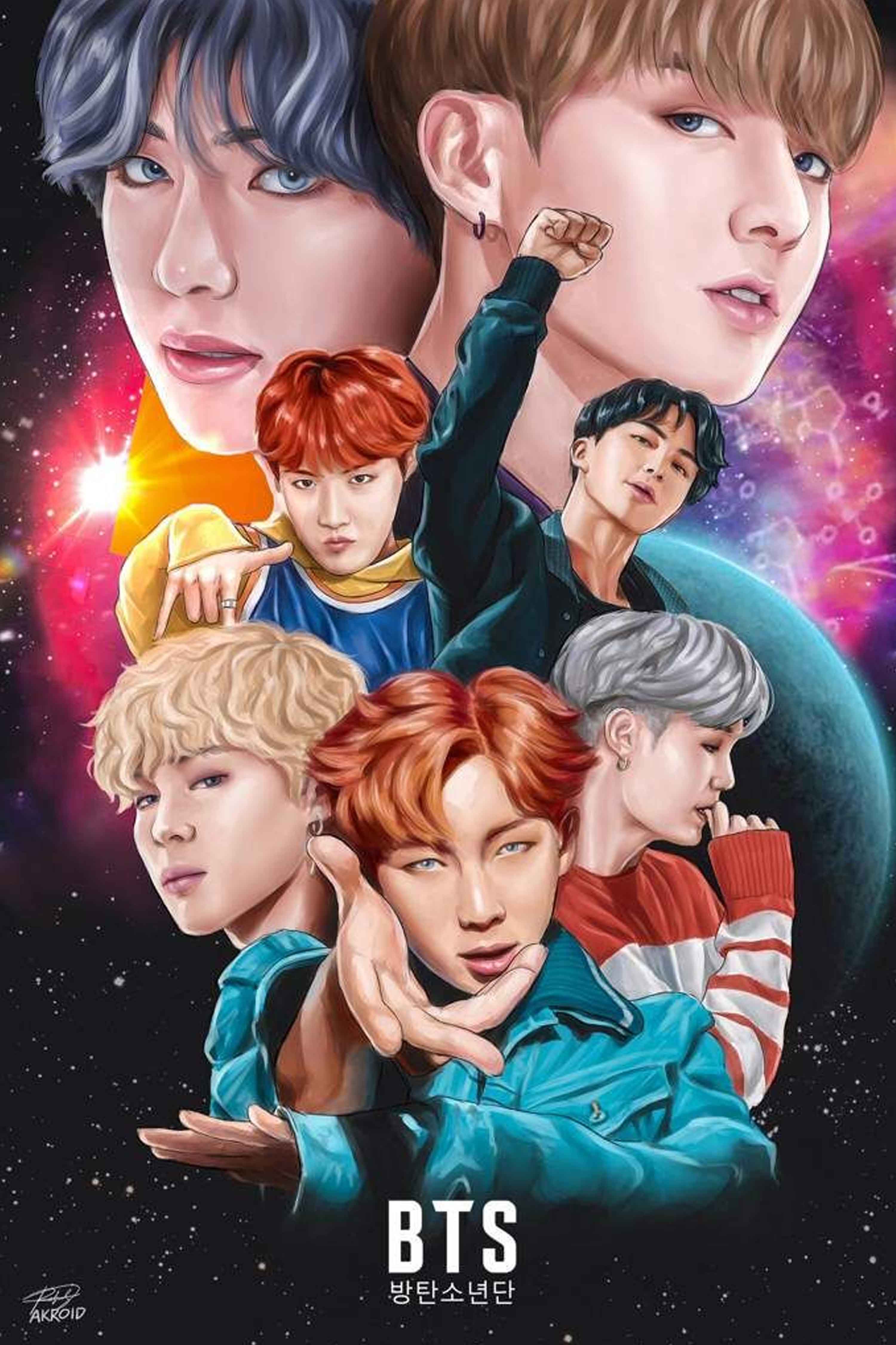 BTS Space Fantasy Portrait Diamond Painting Kit
