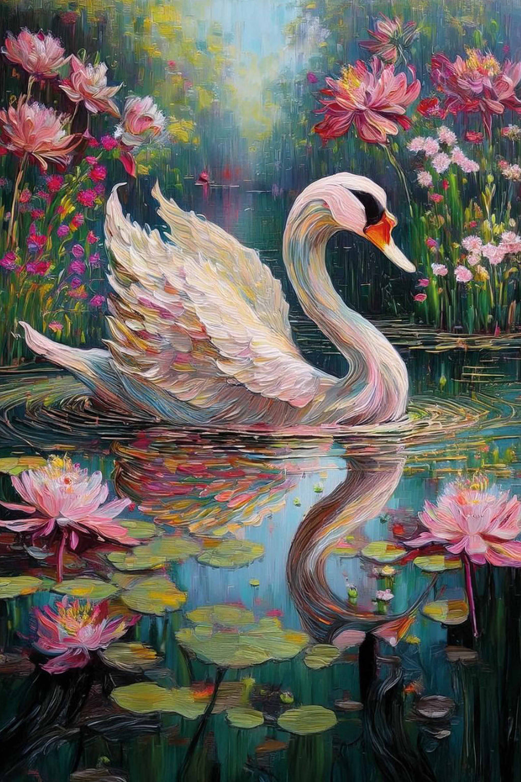Beautiful White Swan Diamond Painting Kit