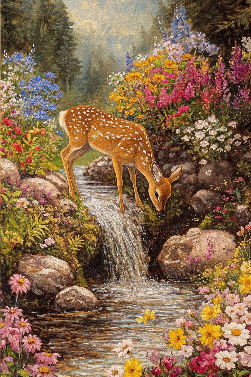 Deer and Wildflowers Diamond Painting Kit