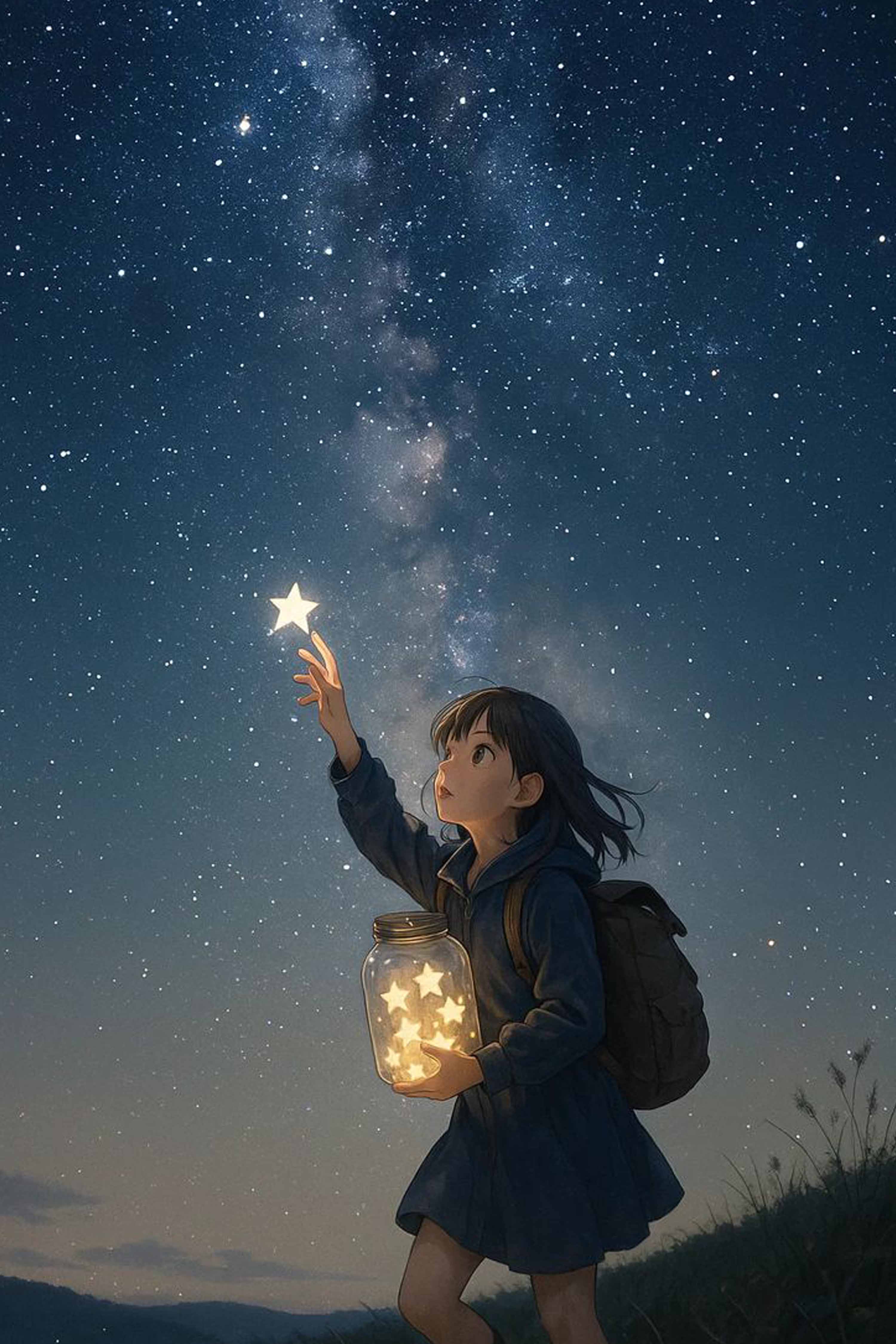 The Girl Who Caught Stars Diamond Painting Kit