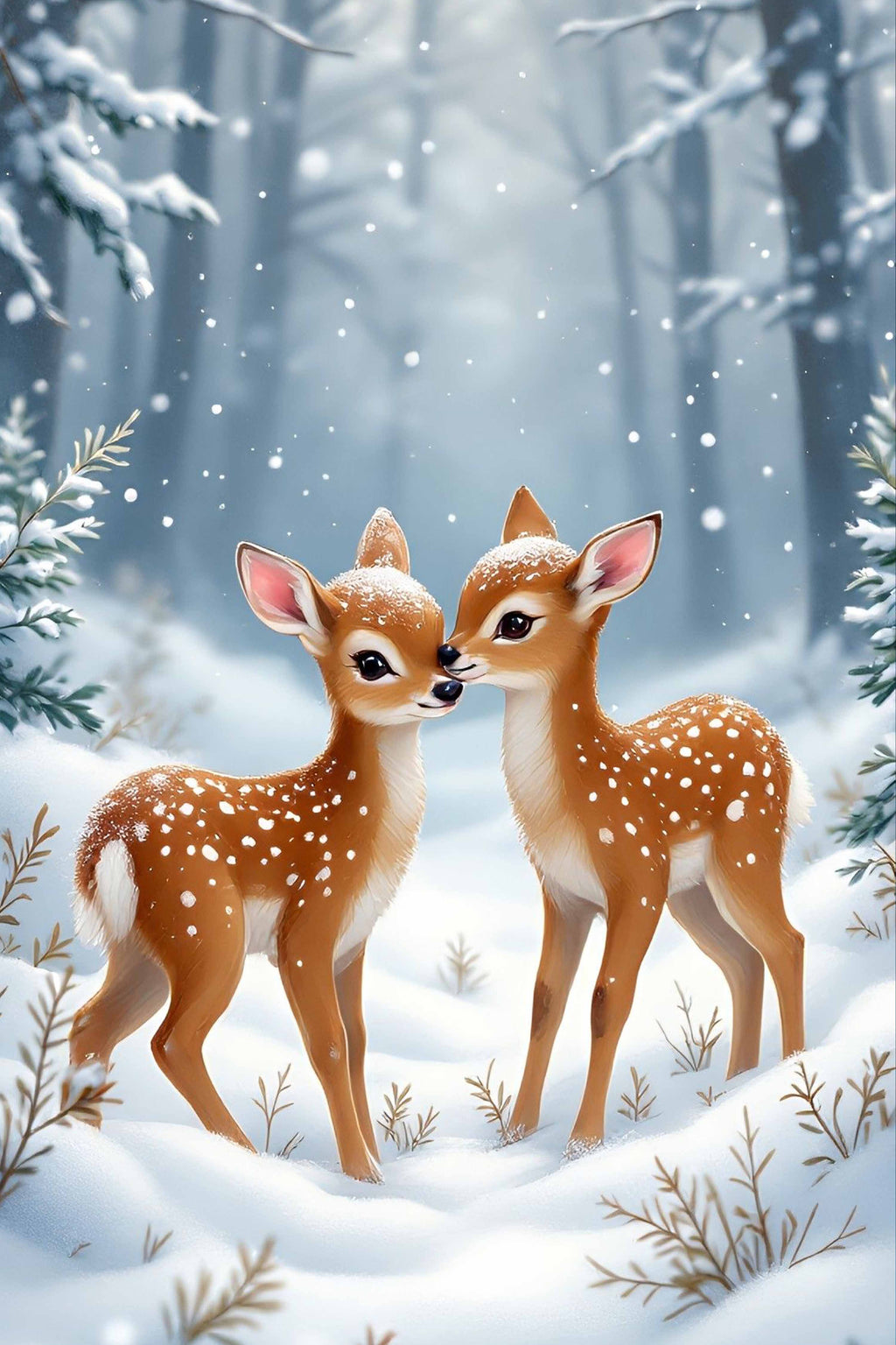 Cute Baby Deer in Snow Diamond Painting Kit