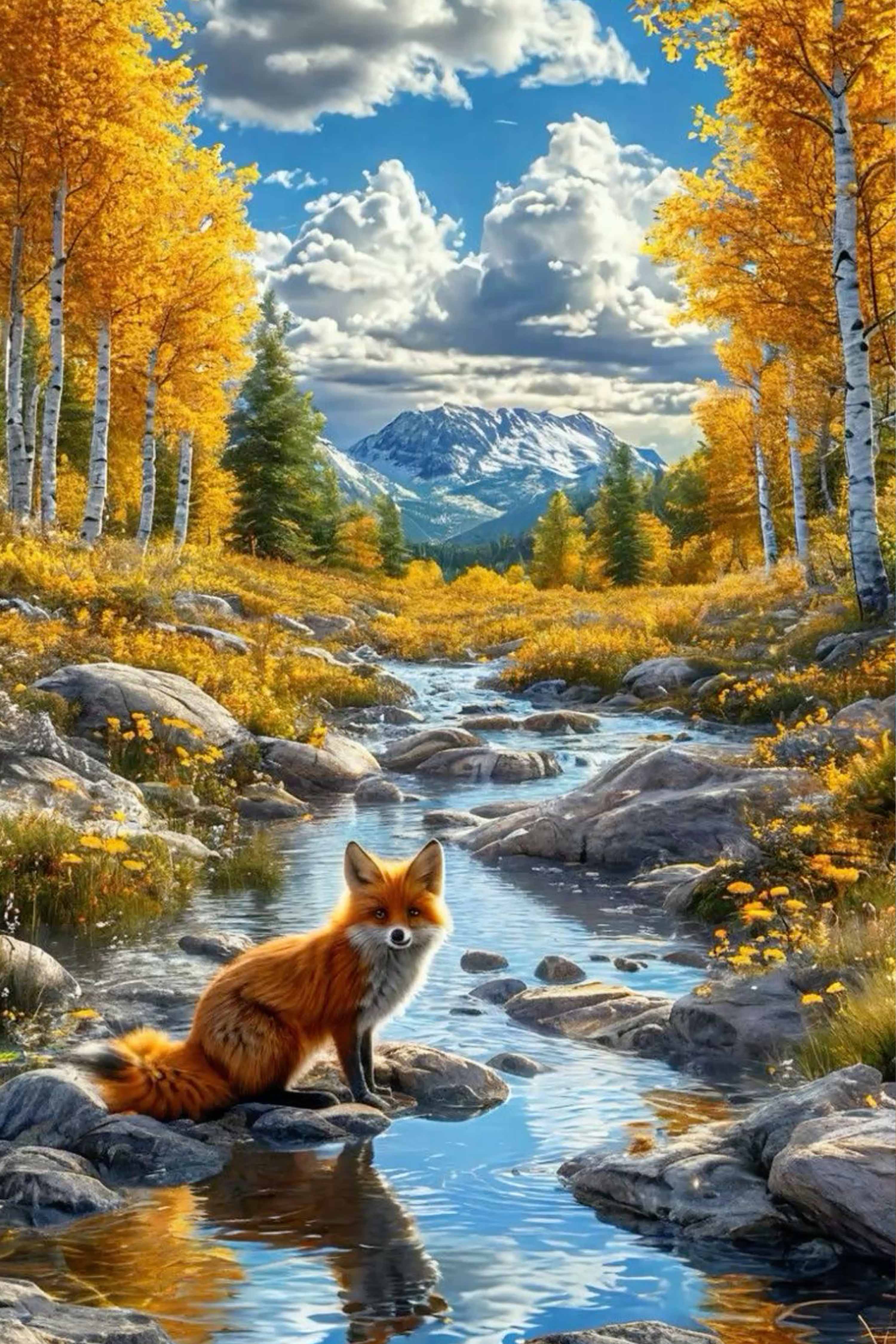 Fox in Autumn Forest Diamond Painting Kit