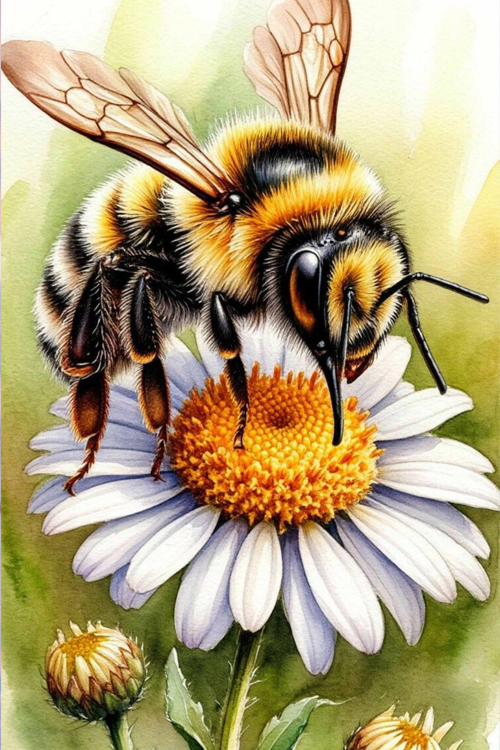 Bee on Daisy Flower Diamond Painting Kit