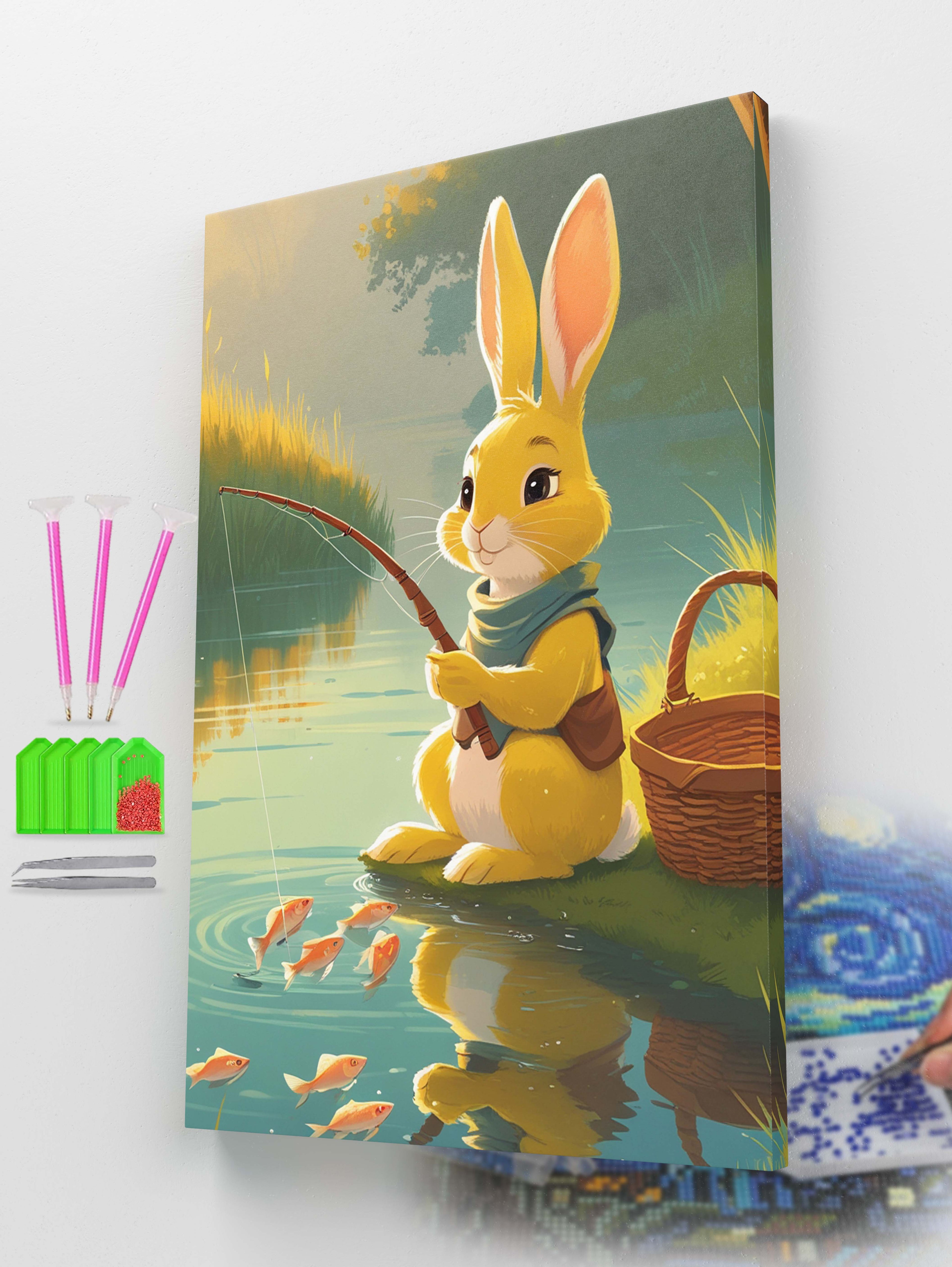The Fishing Bunny Diamond Painting Kit