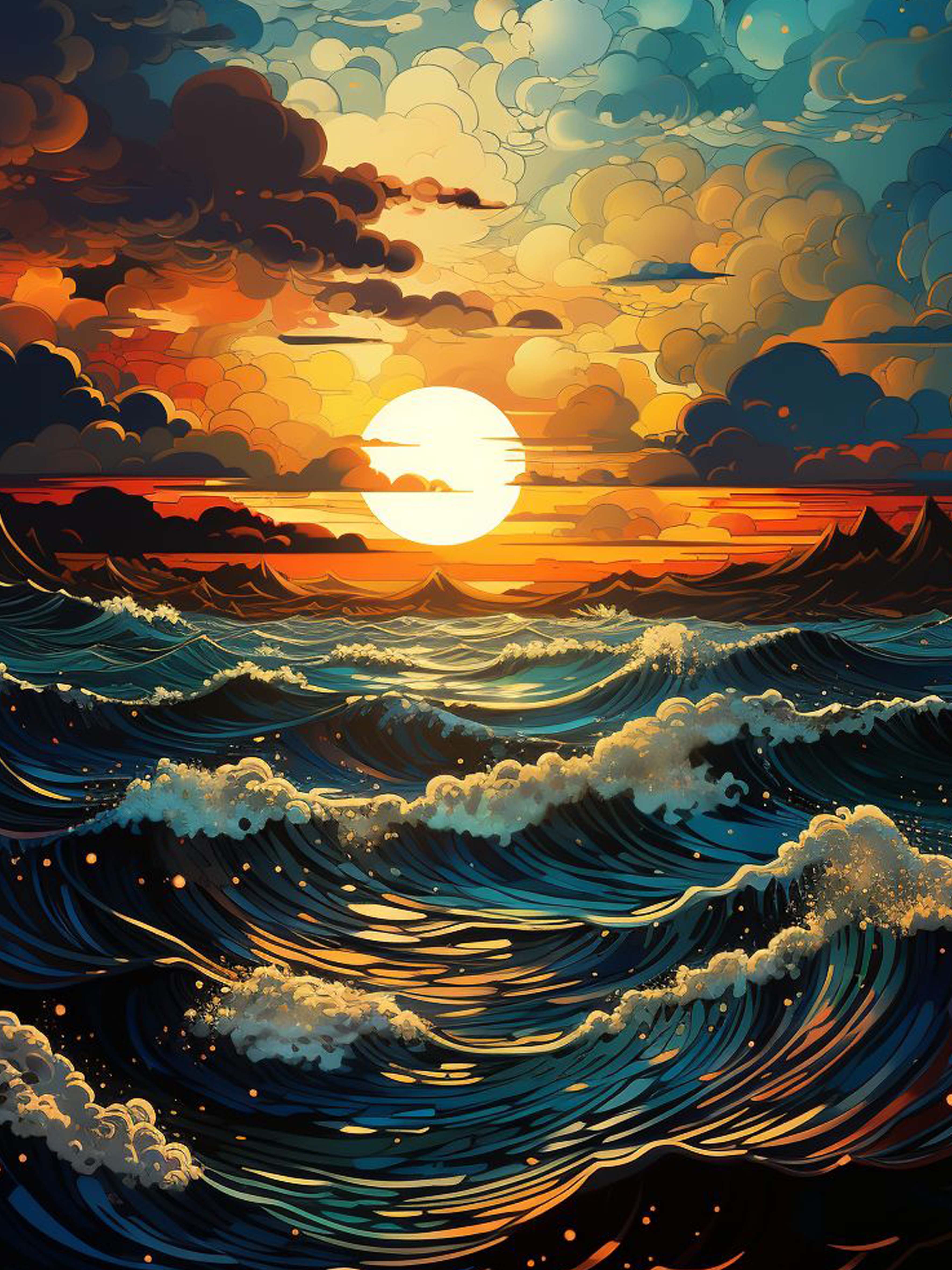 Sunset Tempest Diamond Painting Kit