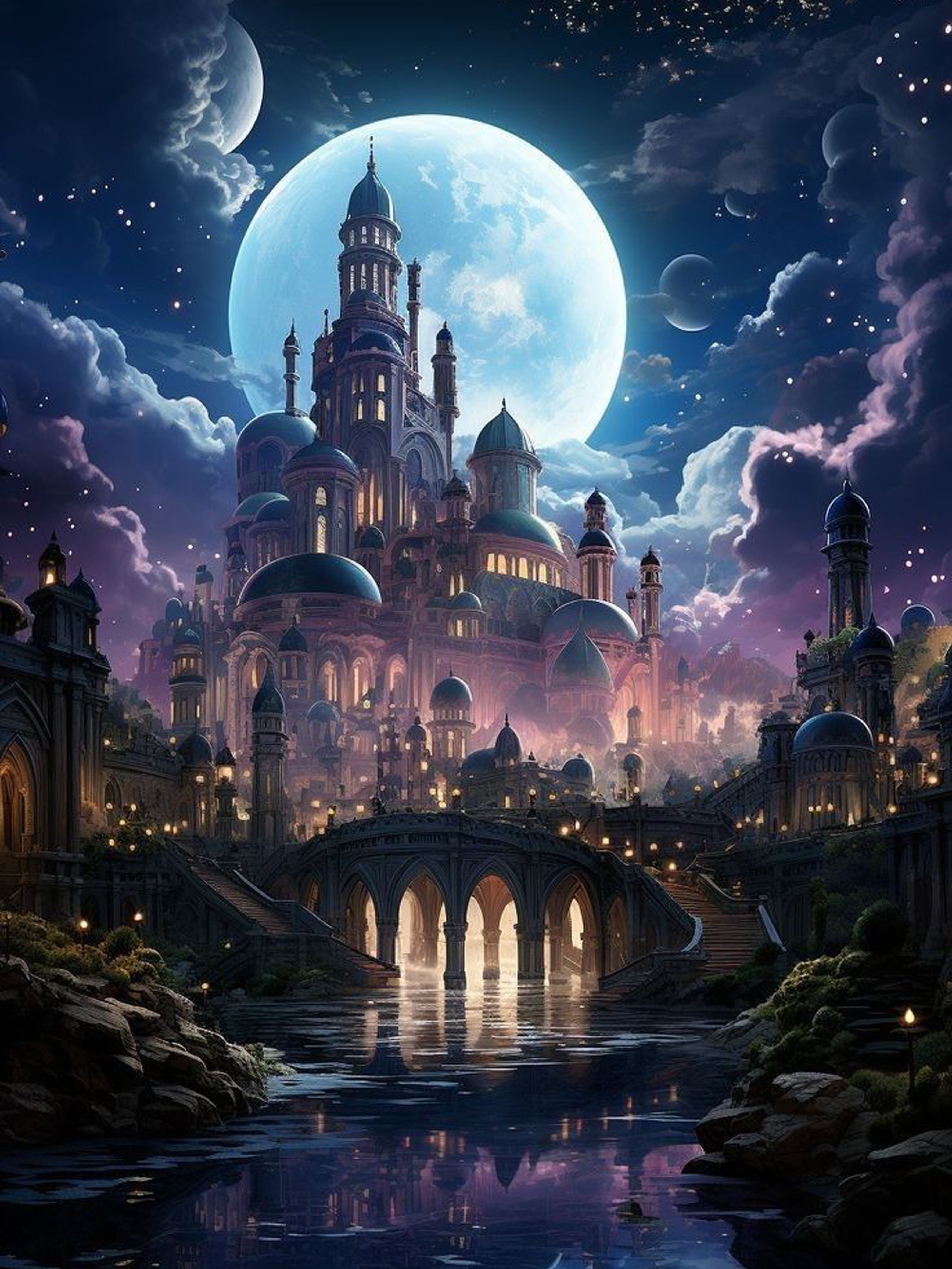 The Moonlight Citadel Diamond Painting Kit