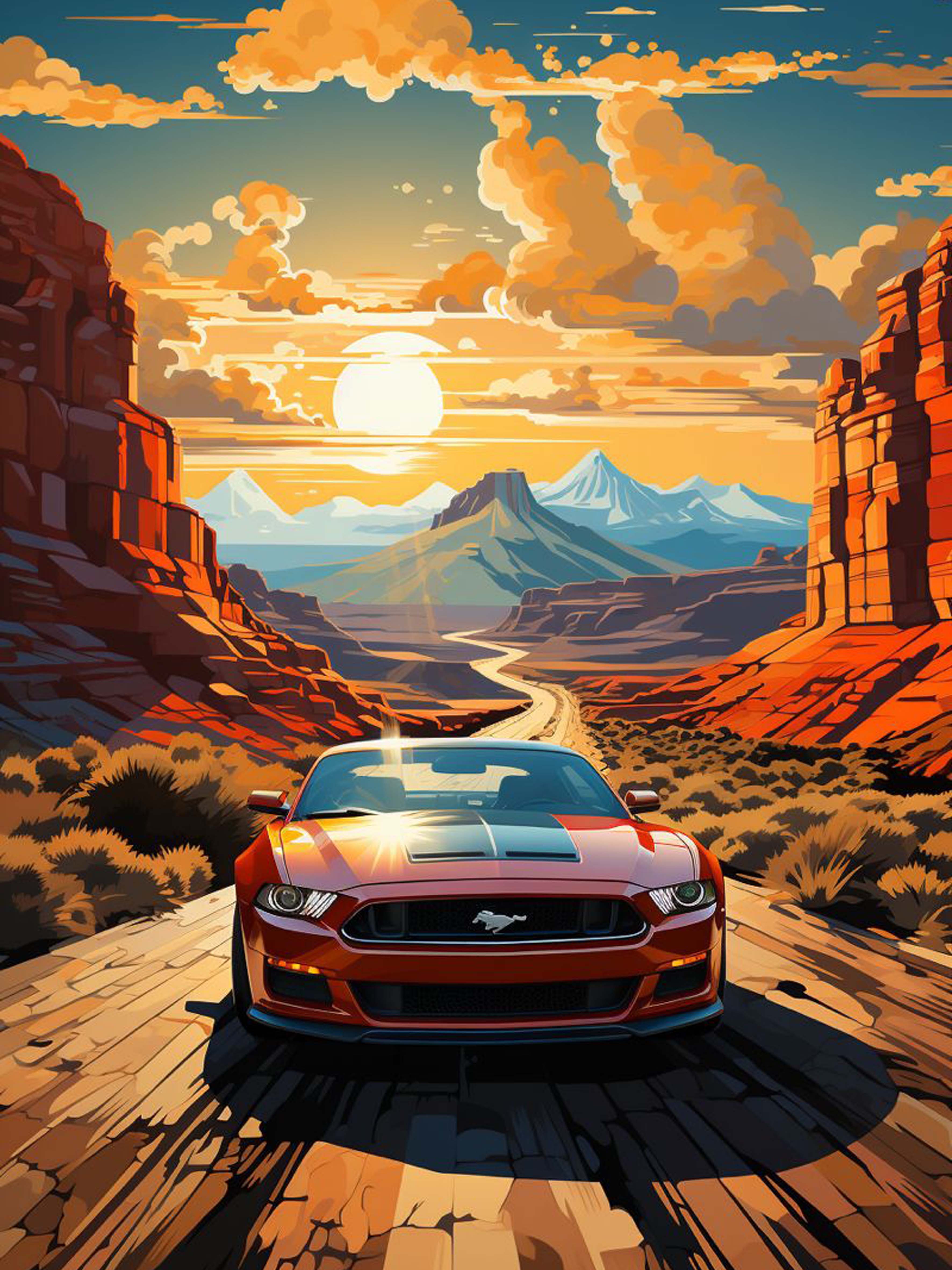 Desert Mustang Diamond Painting Kit
