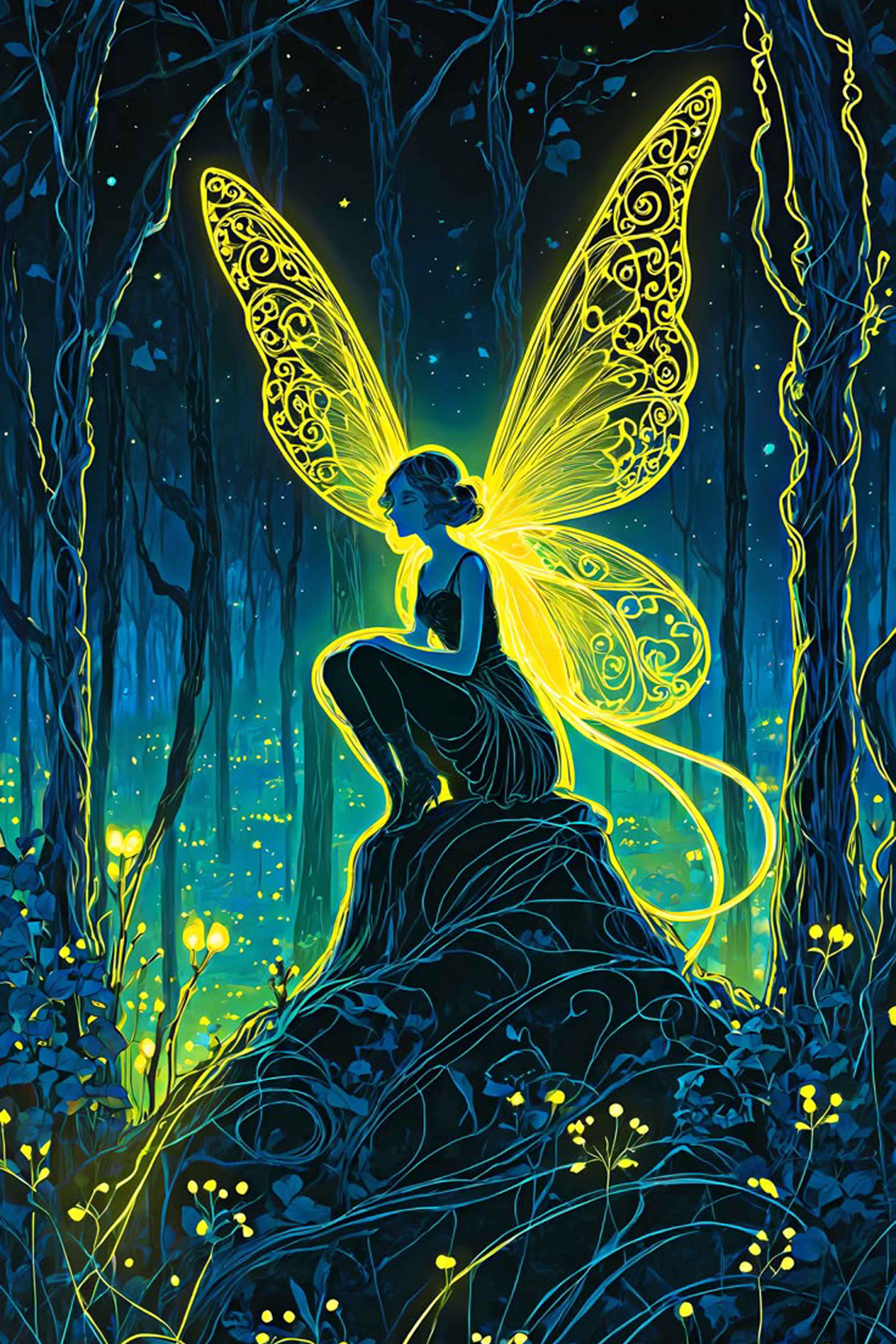 Enchanted Forest Fairy Glow Diamond Painting Kit