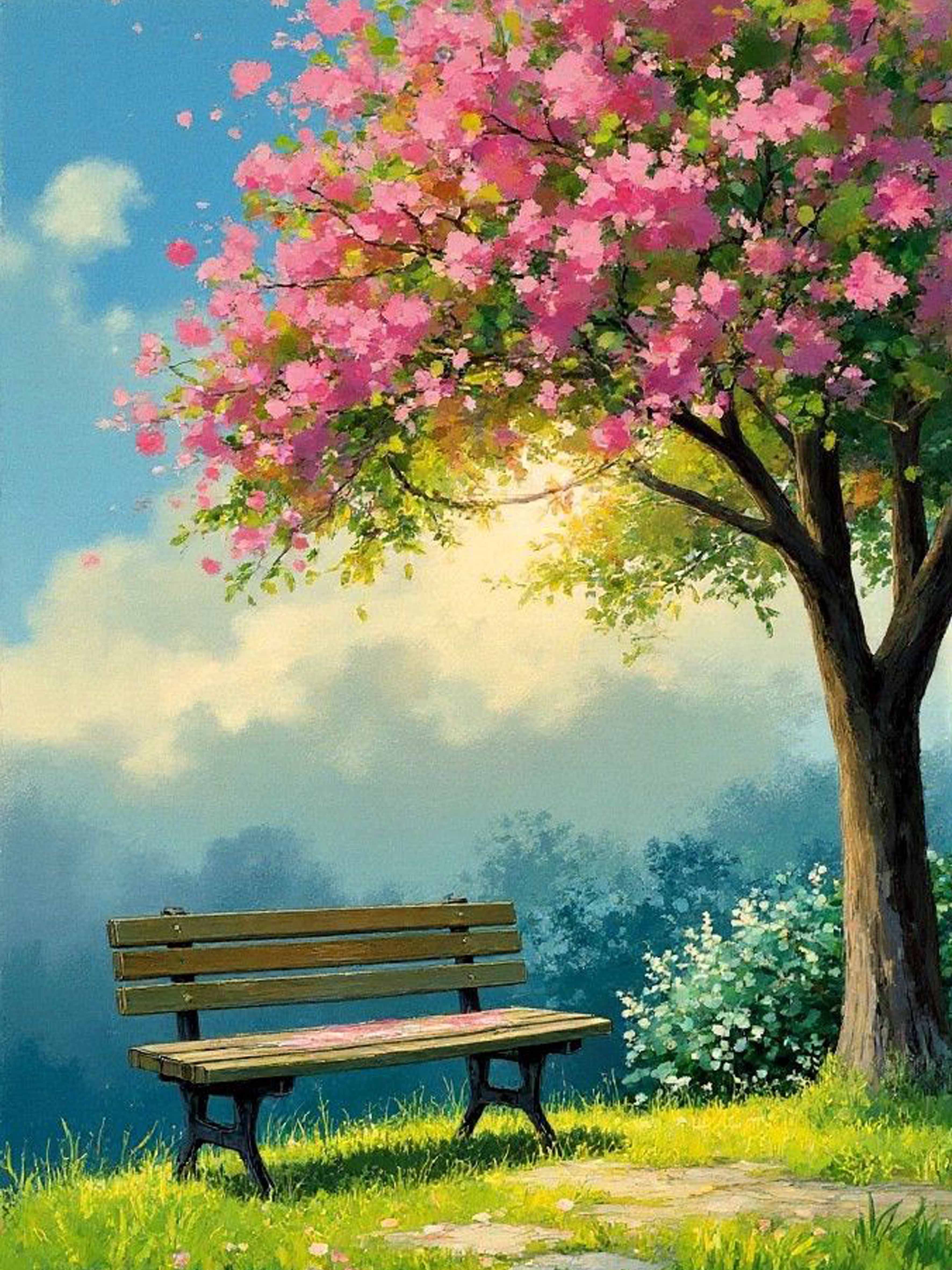 Beneath the Blossom Sky Diamond Painting Kit